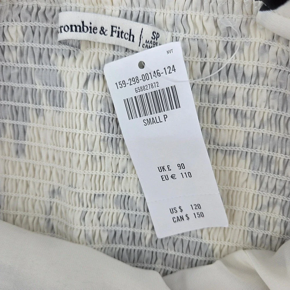 Abercrombie & Fitch‎ Emerson Maxi Dress SP White Black Floral Tiered Boho